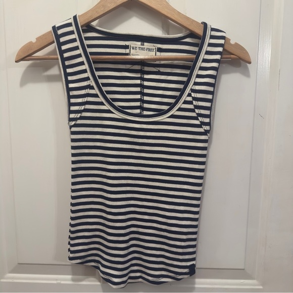 We The Free Striped Tank Top - Navy and White - Picture 1 of 4